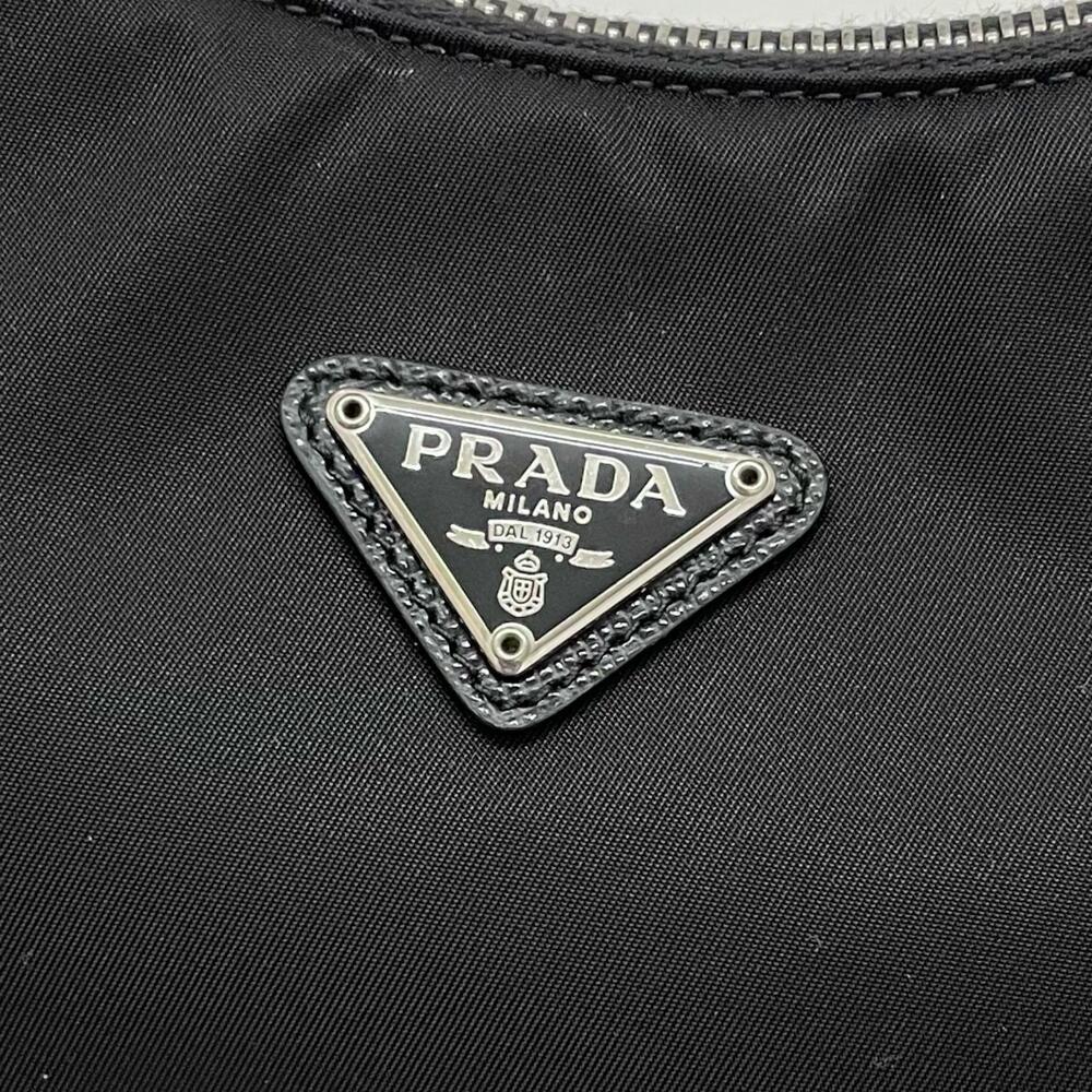 Prada Tessuto Triangle Plate Accessory Pouch Black - Picture 11 of 12